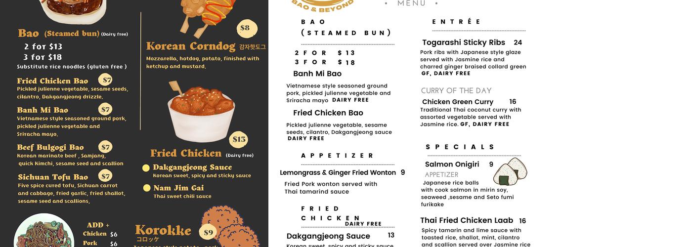 Bao & Beyond Restaurant Menu