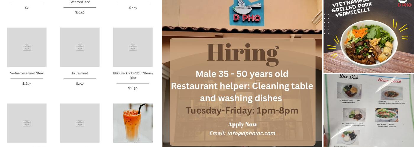 D Pho Menu