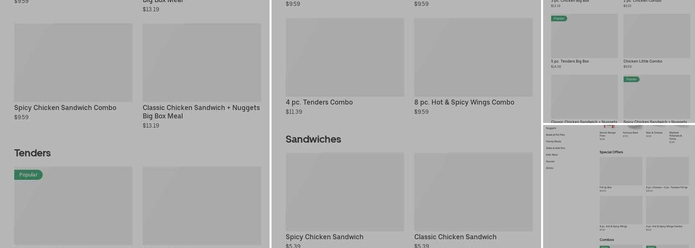 KFC Menu