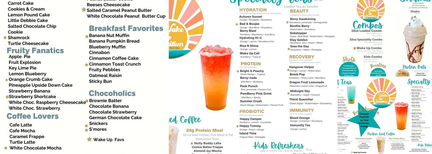 Wake Up Nutrition Menu
