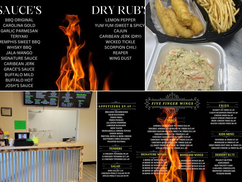 Five Finger Wings Menu