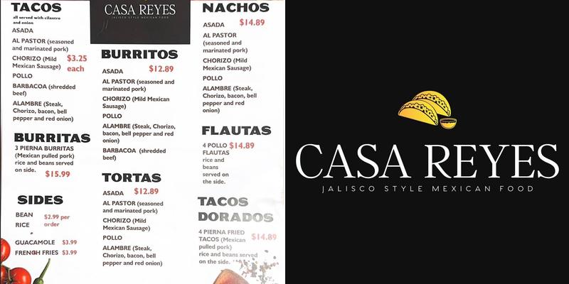 Casa Reyes Menu