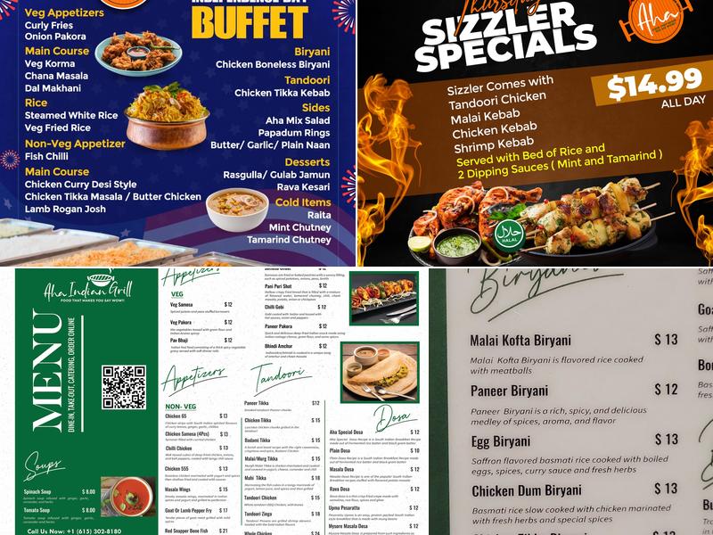 Aha Indian Grill - Spring Hill Menu