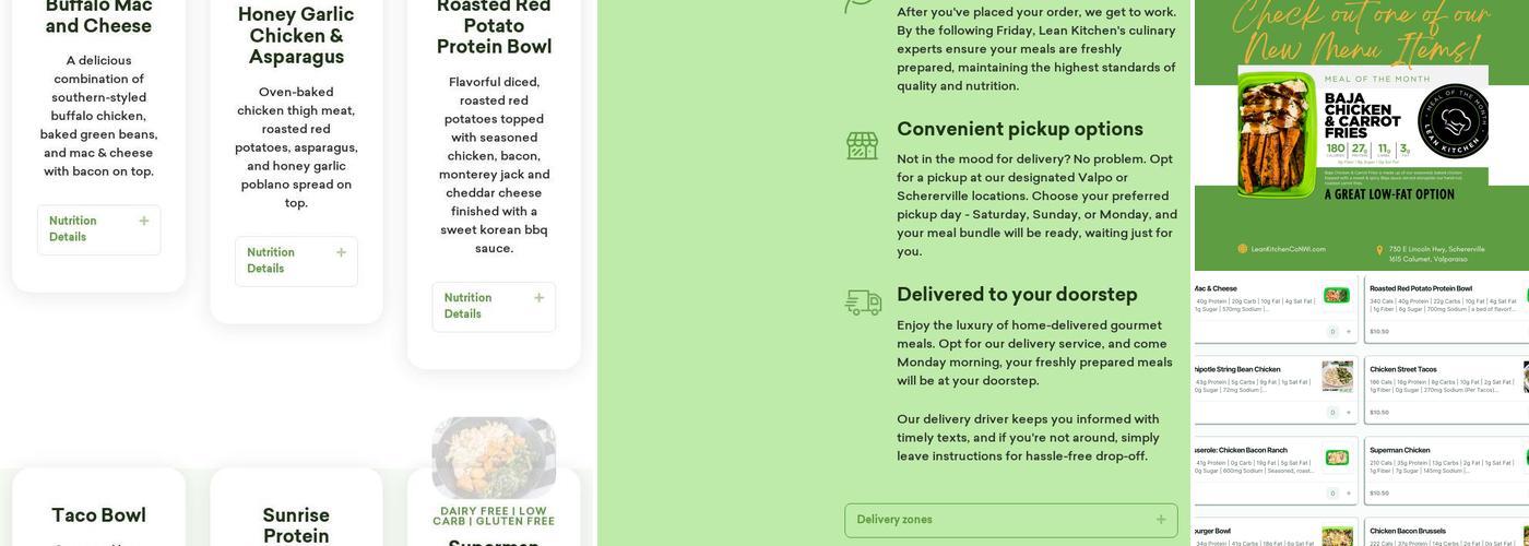 Lean Kitchen Co - Valparaiso Menu