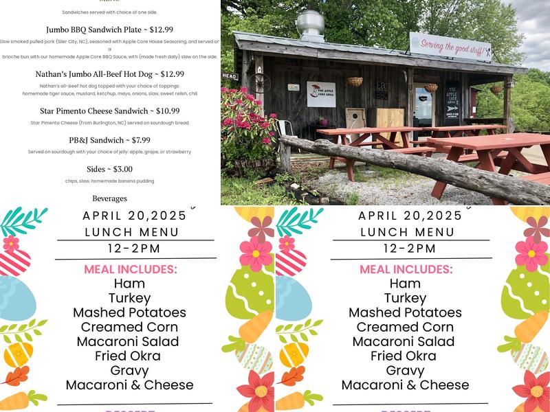 The Apple Core Grill Menu