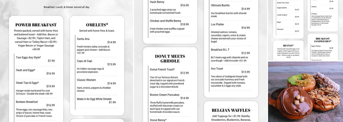 Donut Villa Menu