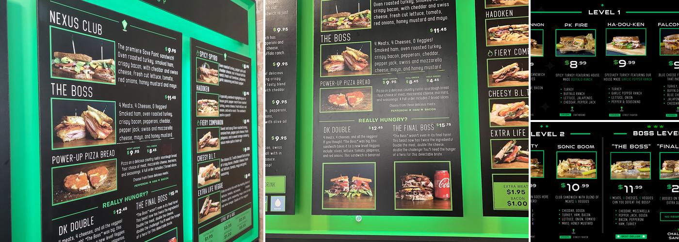 Save Point Sandwich Shop Menu