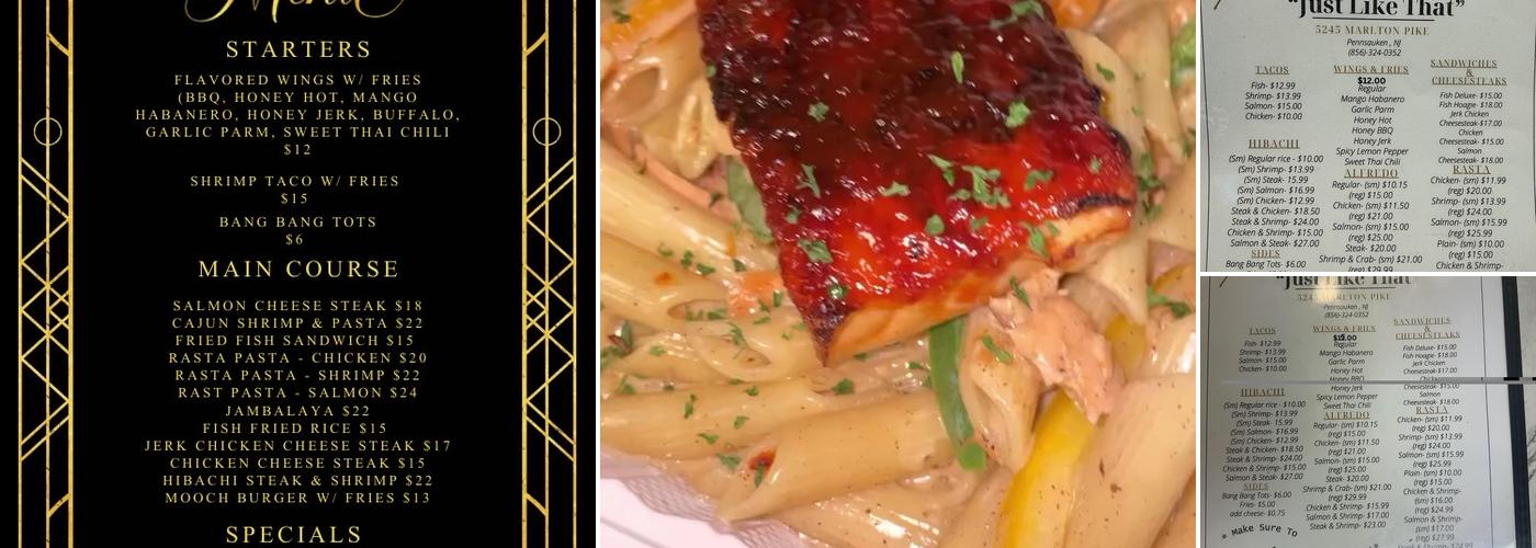 Just Like That Menu