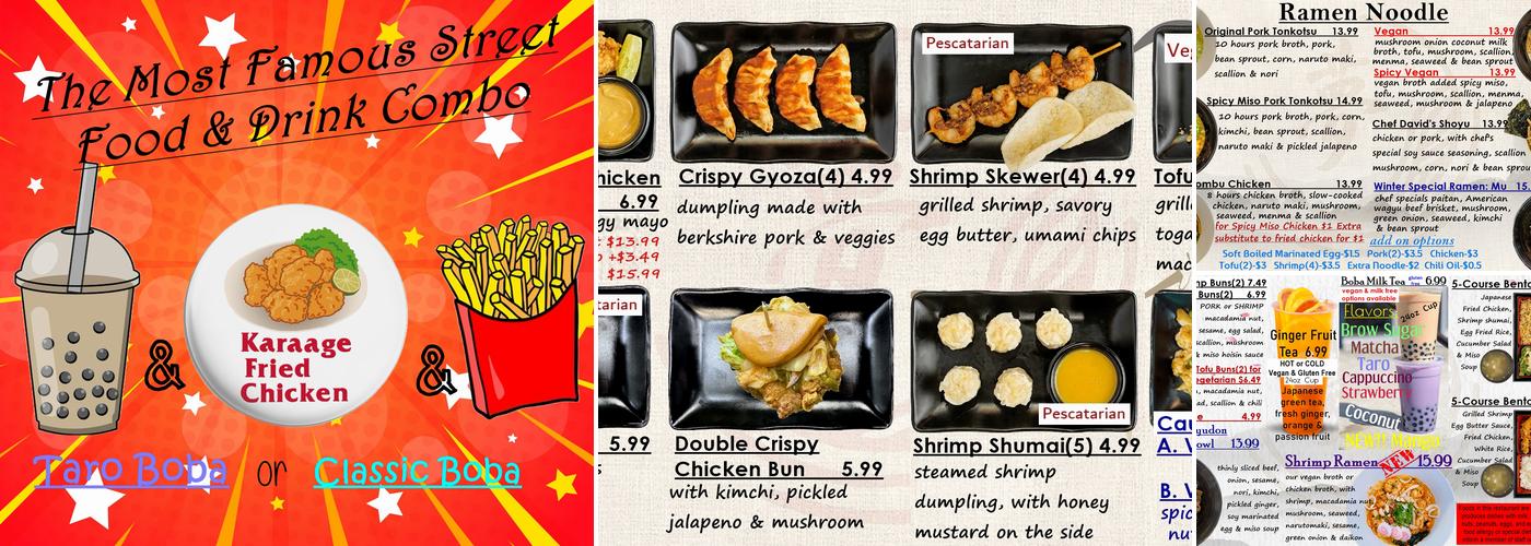 Yume Ramen and Cake Menu