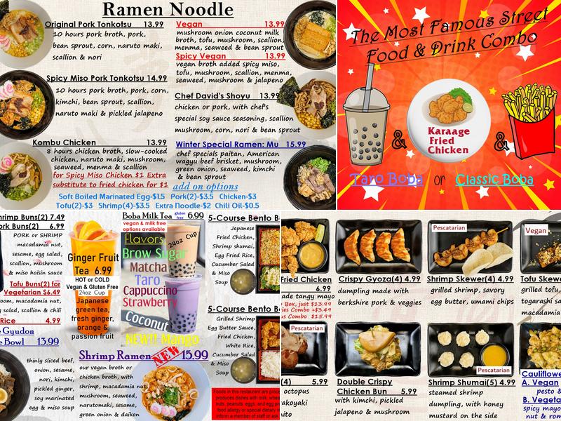 Yume Ramen and Cake Menu
