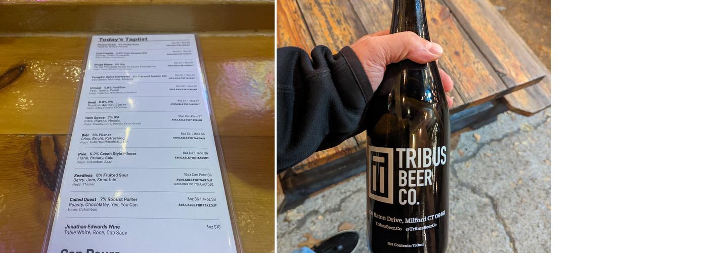 The Blind Rhino at Tribus Beer Co. Menu