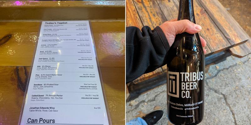 The Blind Rhino at Tribus Beer Co. Menu