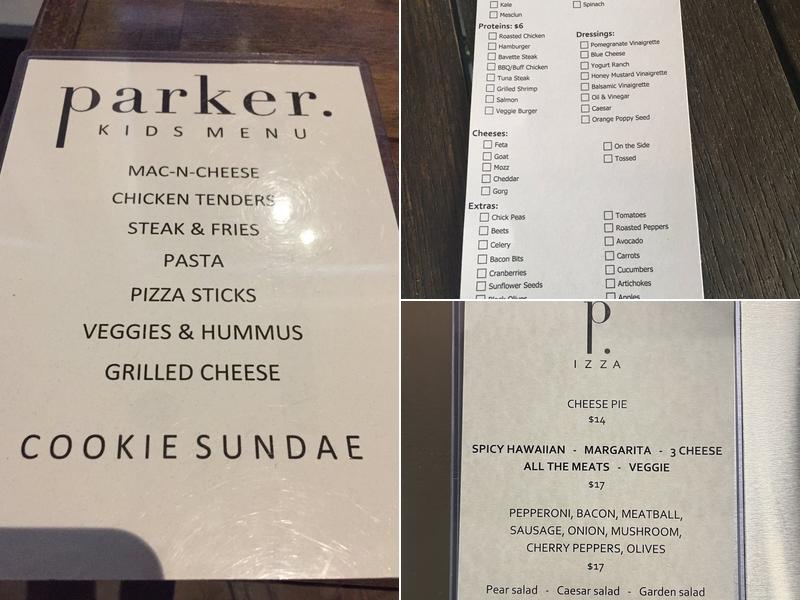parker. Pizza (p. izza) Menu