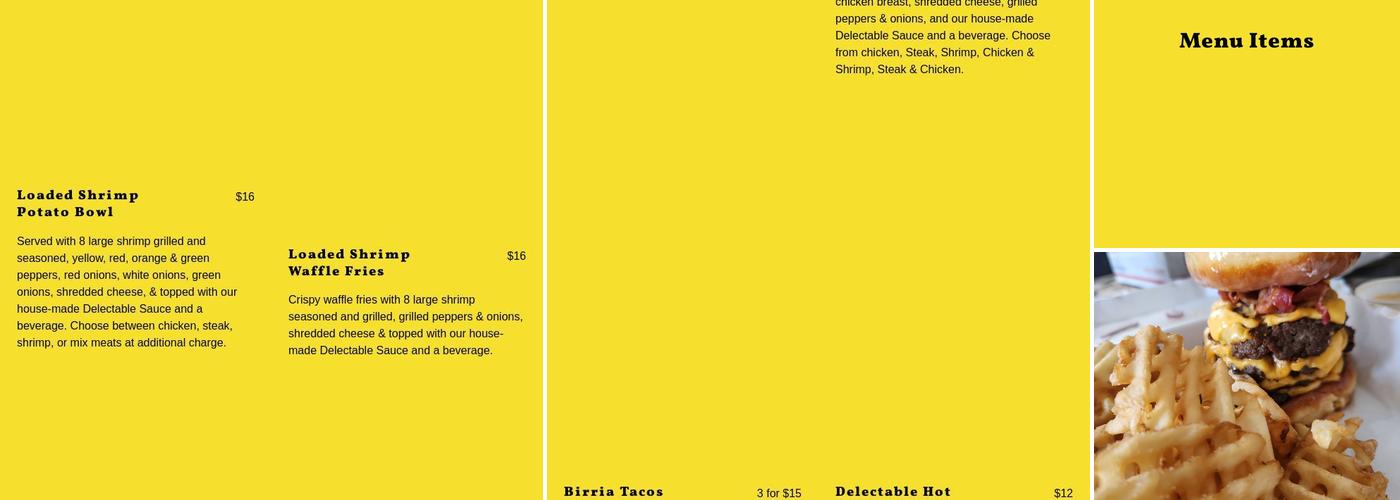 Delectable Eatery, LLC Menu