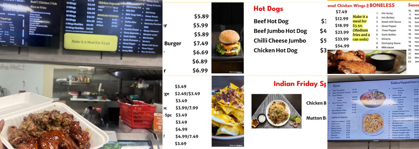 Raawi's restaurant Menu