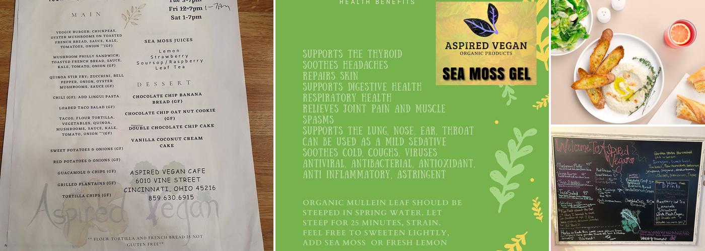Aspired Vegan Menu