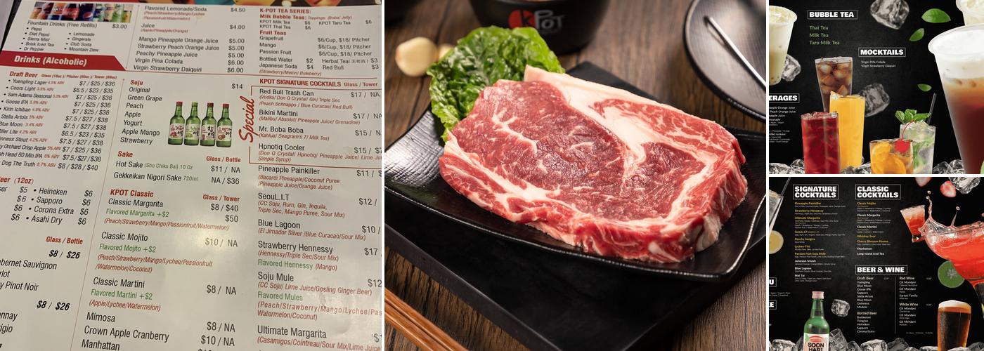 KPOT Korean BBQ & Hot Pot Menu