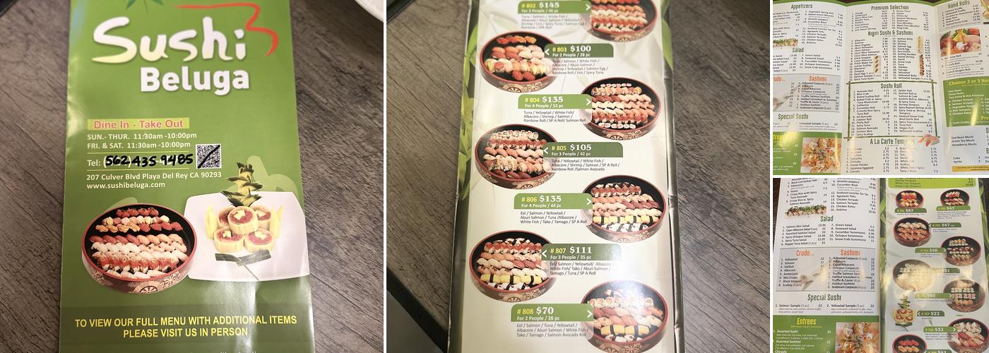 Sushi Beluga (Long Beach) Menu