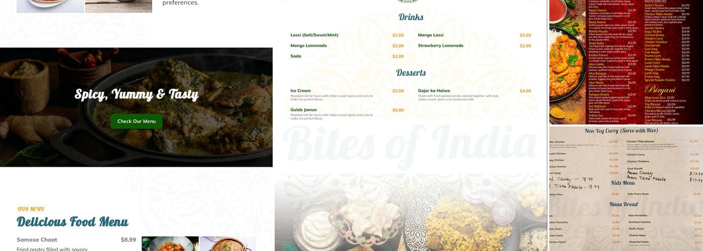 Bites of India Menu