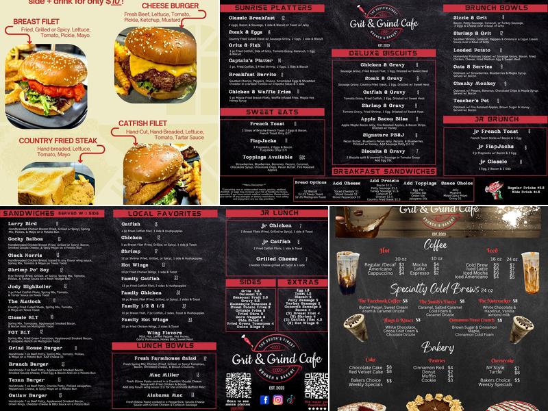 Grit & Grind Cafe Menu