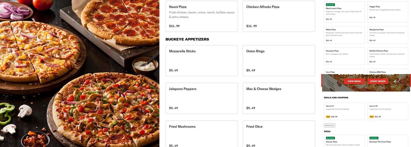 Buckeye pizza express Menu