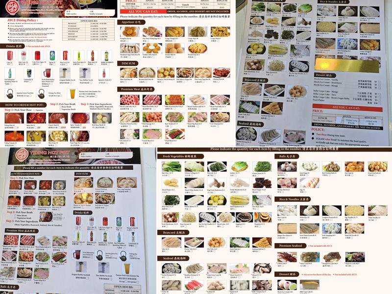 Yiding Hot Pot Menu
