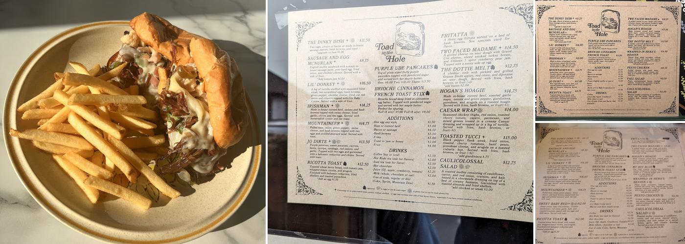 Toad in the Hole Menu