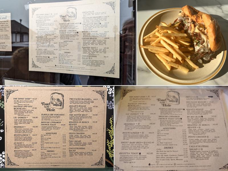 Toad in the Hole Menu