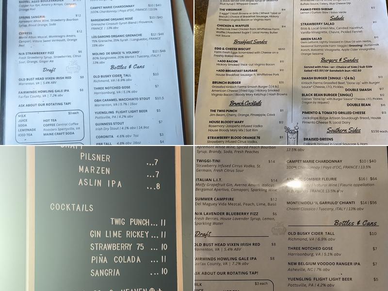 The Black Twig Menu