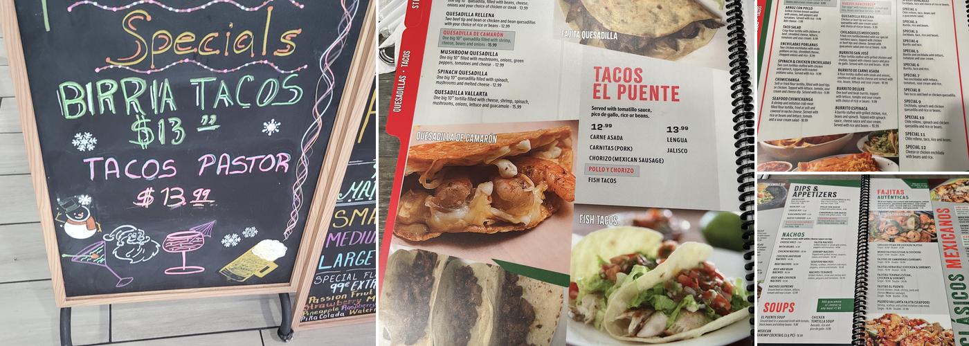 El Puente Mexican Grill Menu