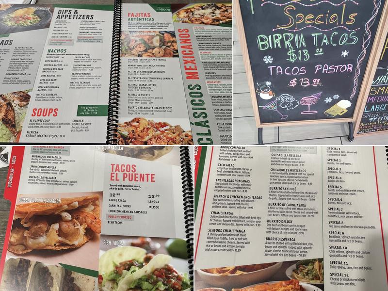 El Puente Mexican Grill Menu