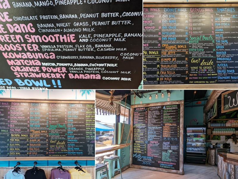 Playa Bowls Menu