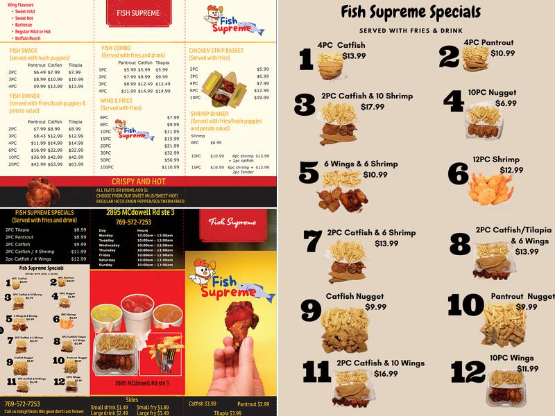 Fish Supreme Menu