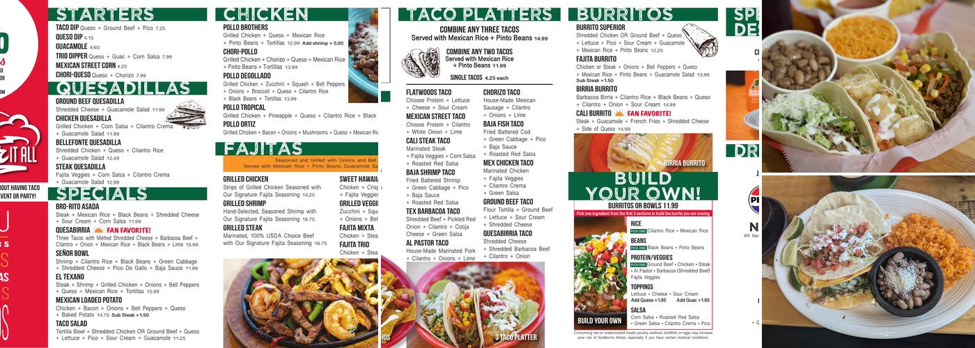 Taco Brothers Menu