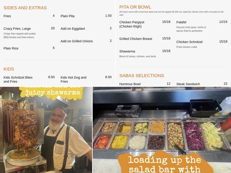 Saba Columbus Menu