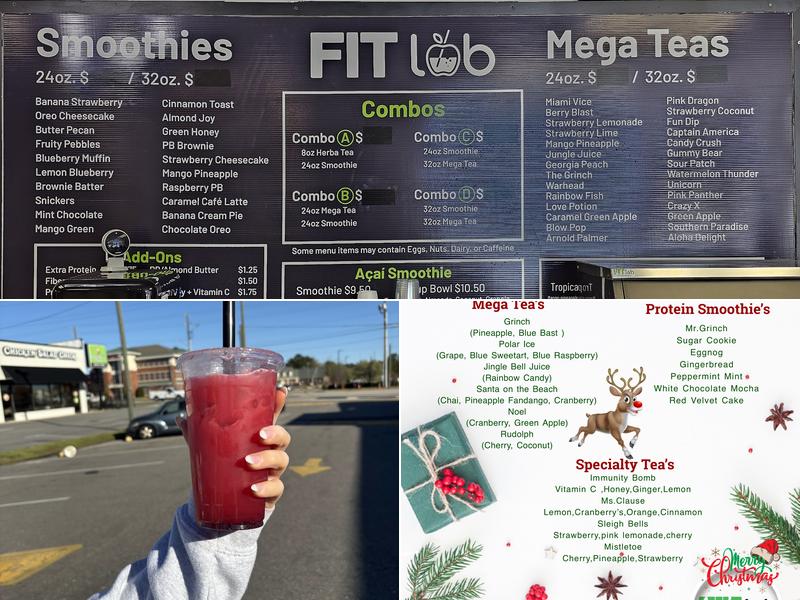 Fit lab nutrition Menu