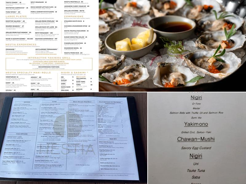 Hestia Rooftop Menu