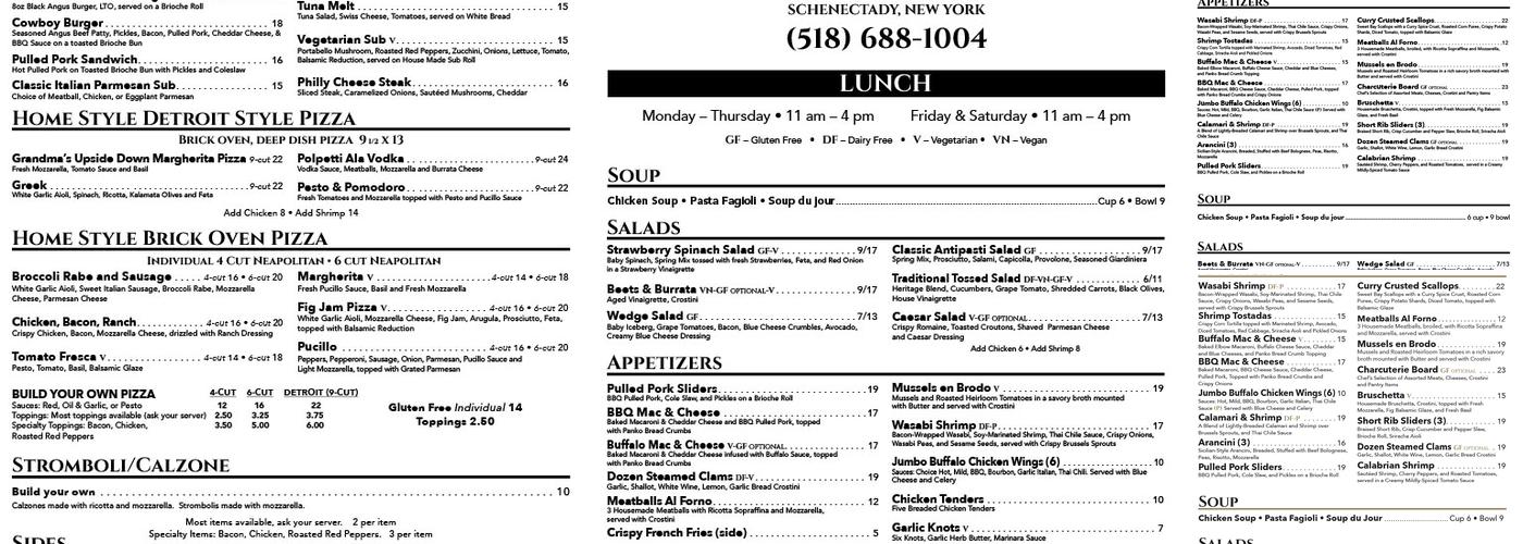 The Ritz On Union Menu