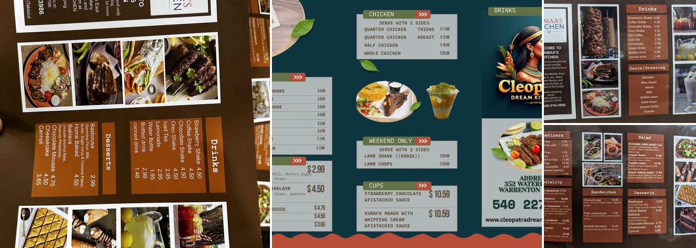 Samaa's Kitchen Menu