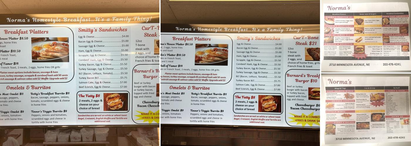 Norma's Breakfast Menu