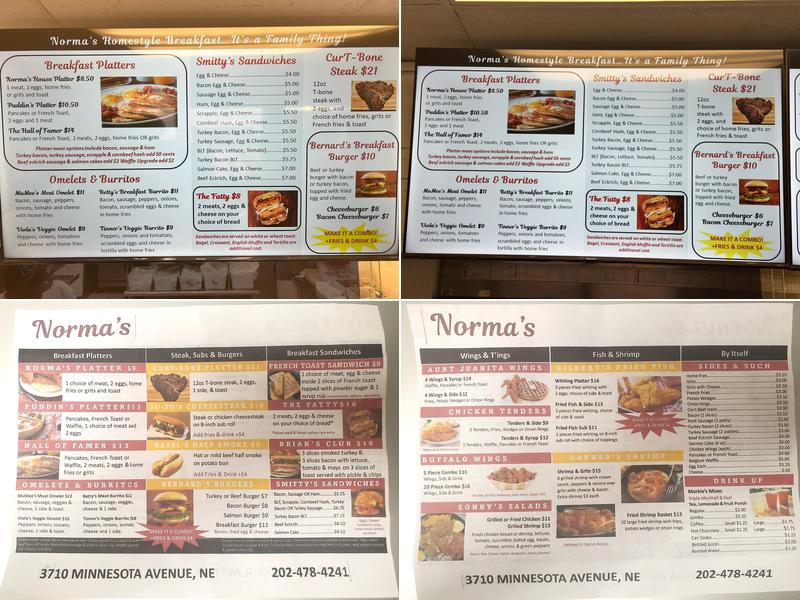 Norma's Breakfast Menu