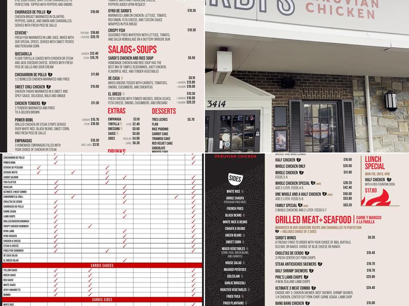 Sardis Pollo A La Brasa - Olney Menu