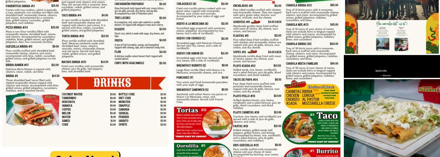 Tacos El Pariente Menu