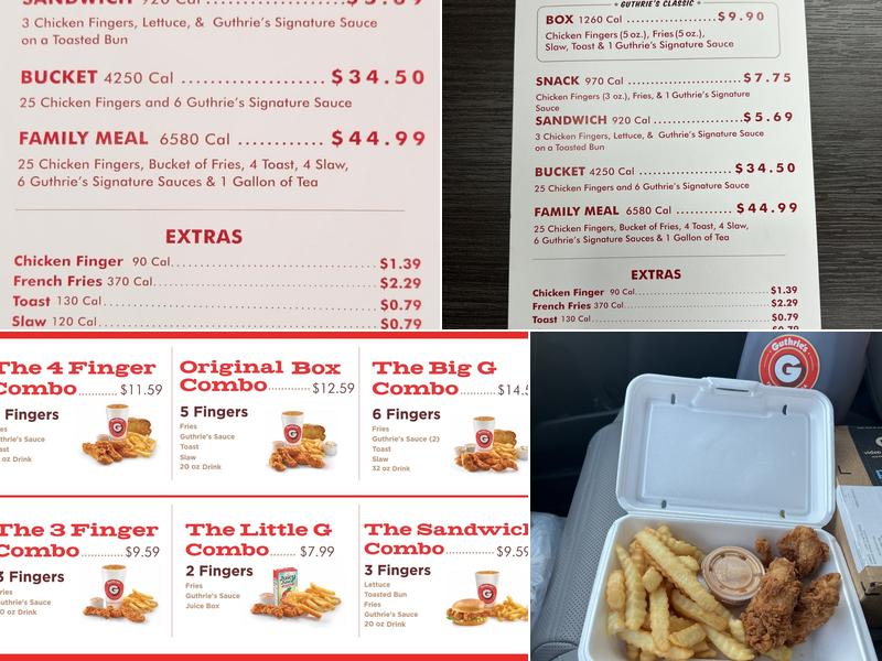 Guthrie's Menu
