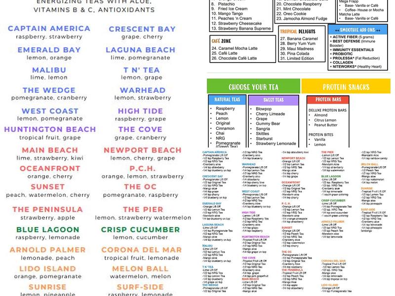 LUV 4 Nutrition Menu