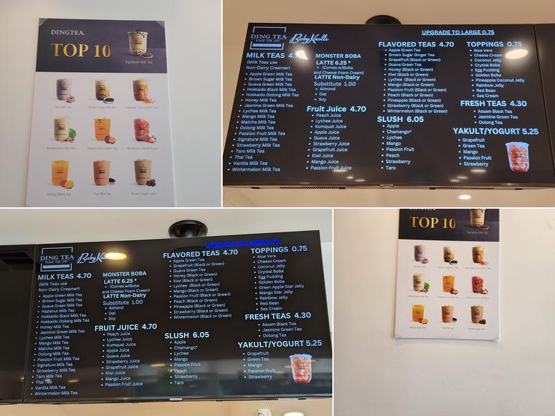 Ding Tea Bixby Knolls Long Beach Menu