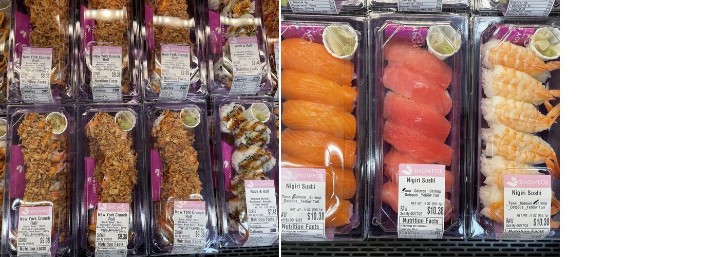 SNOWFOX Sushi Menu