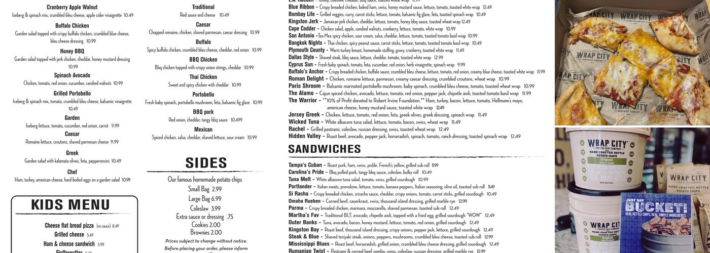Wrap City Sandwich Co. Menu