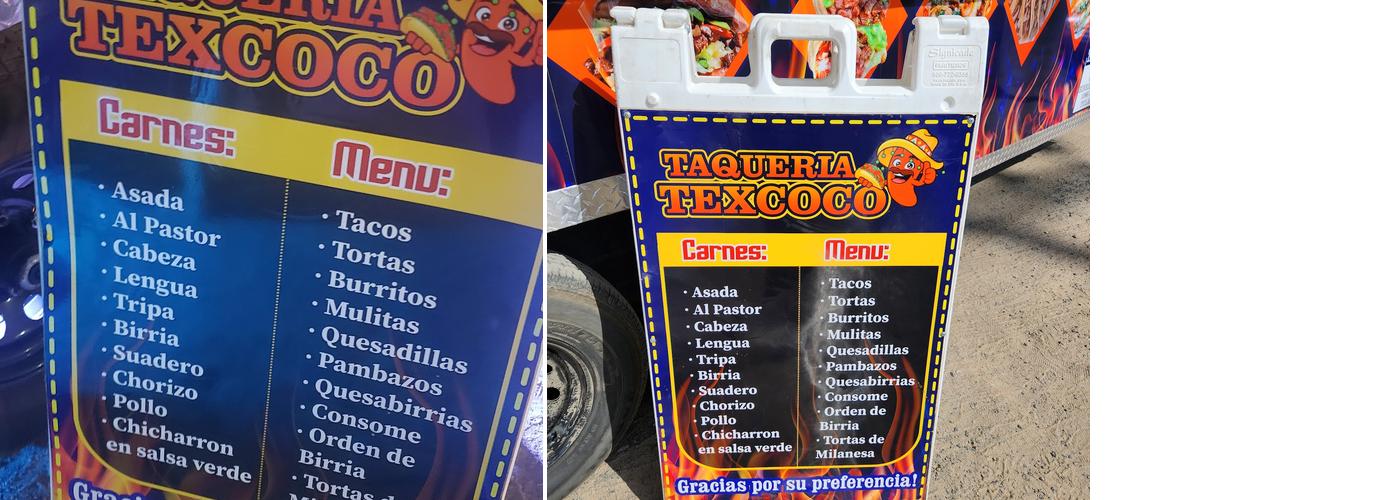 Taqueria Texcoco Menu