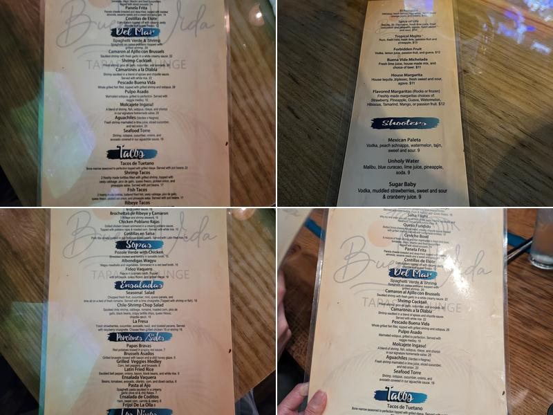 Buena Vida Tapas Lounge Menu